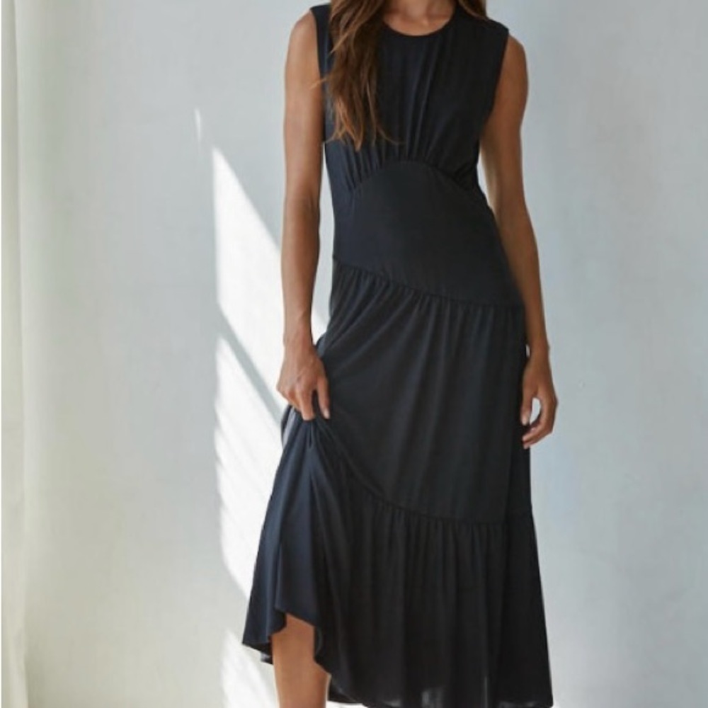 Tiered Black Lightweight Sleeveless Dress NWT - Picture 1 of 2